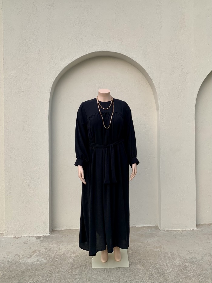 Ameera Ruffle Dress ( Black )